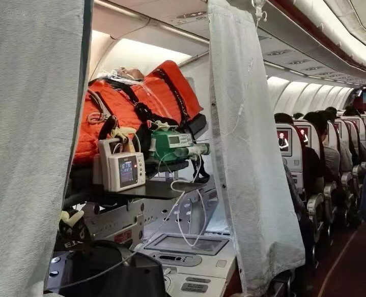铜川跨国医疗包机、航空担架